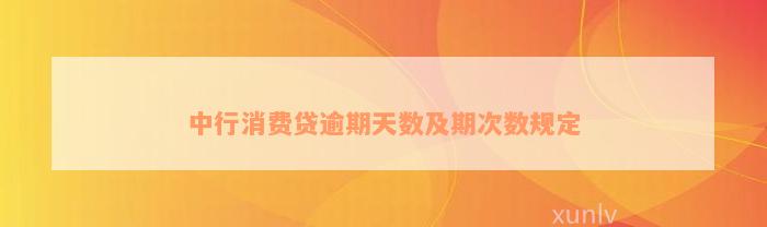 中行消费贷逾期天数及期次数规定