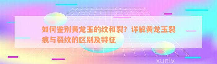 如何鉴别黄龙玉的纹和裂？详解黄龙玉裂痕与裂纹的区别及特征