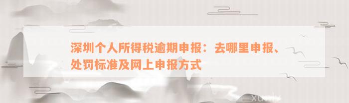 深圳个人所得税逾期申报：去哪里申报、处罚标准及网上申报方式