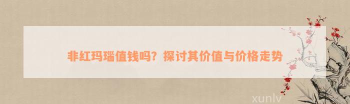 非红玛瑙值钱吗？探讨其价值与价格走势