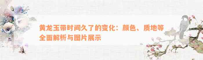 黄龙玉带时间久了的变化：颜色、质地等全面解析与图片展示