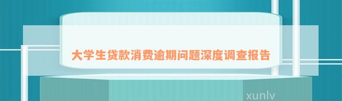 大学生贷款消费逾期问题深度调查报告