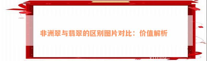 非洲翠与翡翠的区别图片对比：价值解析