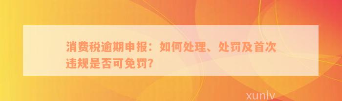 消费税逾期申报：如何处理、处罚及首次违规是否可免罚？