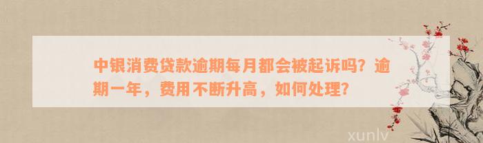 中银消费贷款逾期每月都会被起诉吗？逾期一年，费用不断升高，如何处理？