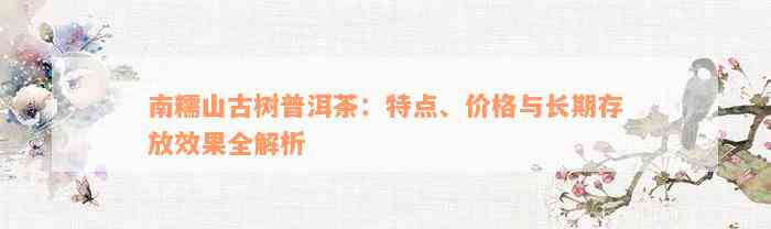 南糯山古树普洱茶：特点、价格与长期存放效果全解析