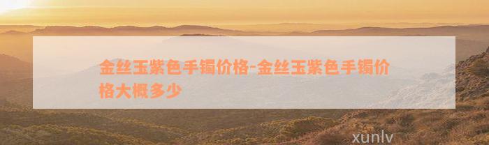 金丝玉紫色手镯价格-金丝玉紫色手镯价格大概多少