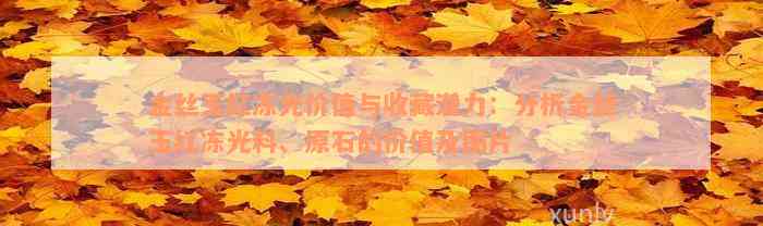 金丝玉红冻光价值与收藏潜力：分析金丝玉红冻光料、原石的价值及图片