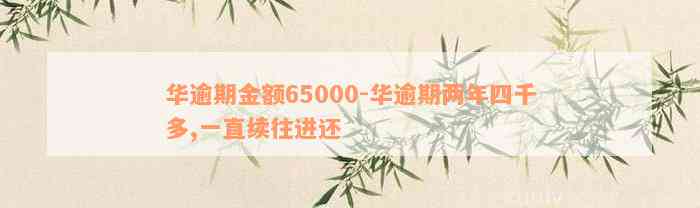 华逾期金额65000-华逾期两年四千多,一直续往进还