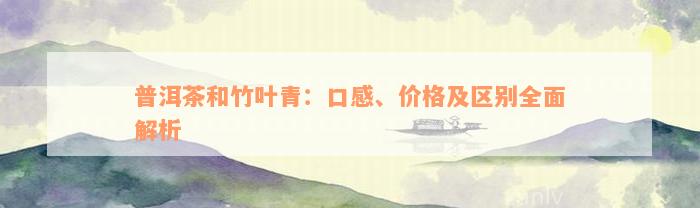 普洱茶和竹叶青：口感、价格及区别全面解析