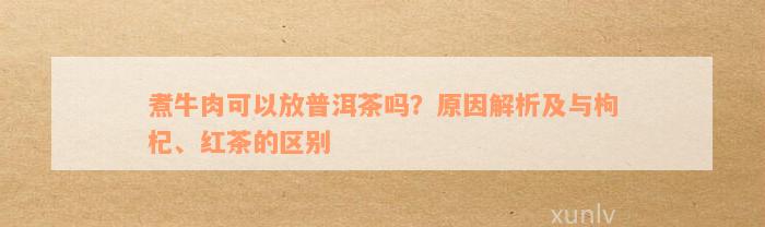 煮牛肉可以放普洱茶吗？原因解析及与枸杞、红茶的区别