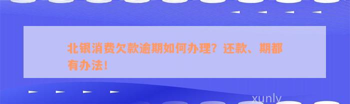 北银消费欠款逾期如何办理？还款、期都有办法！