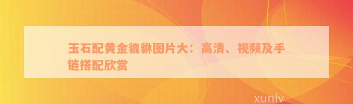 玉石配黄金貔貅图片大：高清、视频及手链搭配欣赏