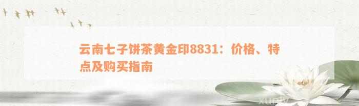 云南七子饼茶黄金印8831：价格、特点及购买指南