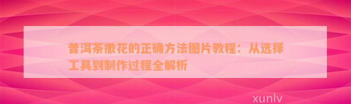 普洱茶撒花的正确方法图片教程：从选择工具到制作过程全解析