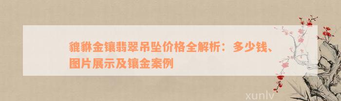 貔貅金镶翡翠吊坠价格全解析：多少钱、图片展示及镶金案例