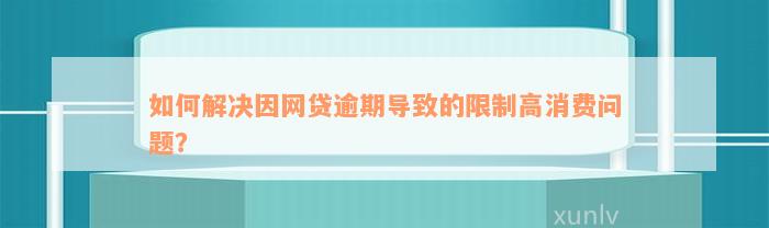 如何解决因网贷逾期导致的限制高消费问题？