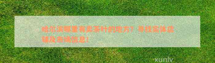 哈尔滨哪里有卖茶叶的地方？寻找实体店铺及市场信息！