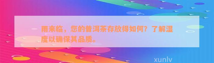 雨来临，您的普洱茶存放得如何？了解湿度以确保其品质。