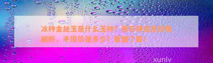 冰种金丝玉是什么玉种？原石特征及价格解析，手镯价值多少？看图了解！