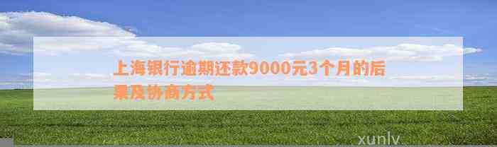 上海银行逾期还款9000元3个月的后果及协商方式