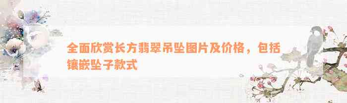 全面欣赏长方翡翠吊坠图片及价格，包括镶嵌坠子款式