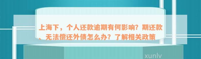 上海下，个人还款逾期有何影响？期还款、无法偿还外债怎么办？了解相关政策