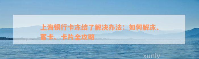 上海银行卡冻结了解决办法：如何解冻、蓄卡、卡片全攻略