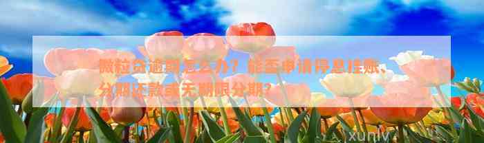 微粒贷逾期怎么办？能否申请停息挂账、分期还款或无期限分期？