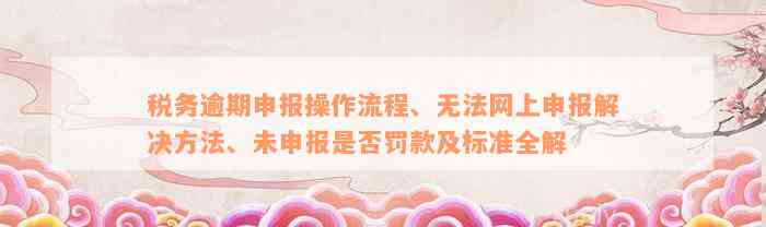 税务逾期申报操作流程、无法网上申报解决方法、未申报是否罚款及标准全解