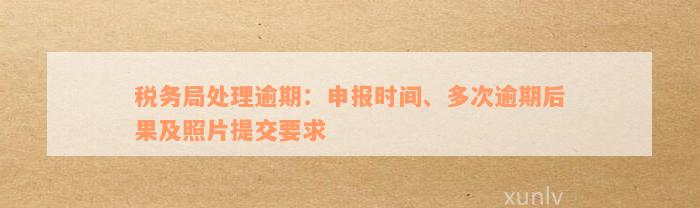 税务局处理逾期：申报时间、多次逾期后果及照片提交要求