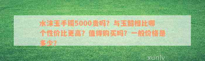 水沫玉手镯5000贵吗？与玉髓相比哪个性价比更高？值得购买吗？一般价格是多少？