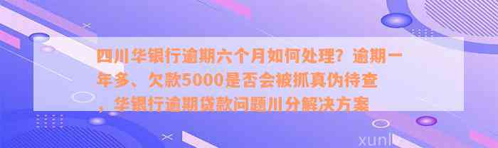 四川华银行逾期六个月如何处理？逾期一年多、欠款5000是否会被抓真伪待查，华银行逾期贷款问题川分解决方案