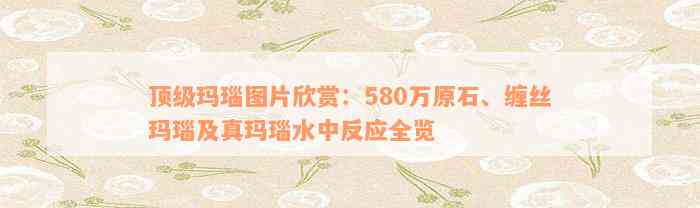 顶级玛瑙图片欣赏：580万原石、缠丝玛瑙及真玛瑙水中反应全览