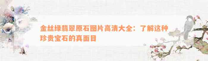 金丝绿翡翠原石图片高清大全：了解这种珍贵宝石的真面目