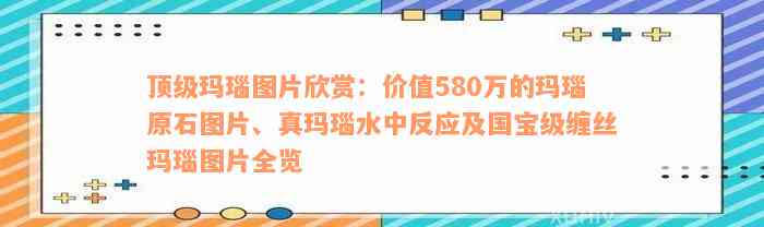 顶级玛瑙图片欣赏：价值580万的玛瑙原石图片、真玛瑙水中反应及国宝级缠丝玛瑙图片全览