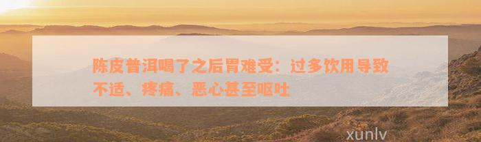 陈皮普洱喝了之后胃难受：过多饮用导致不适、疼痛、恶心甚至呕吐