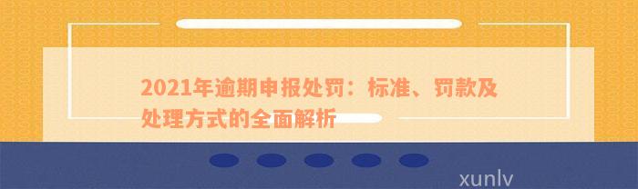 2021年逾期申报处罚：标准、罚款及处理方式的全面解析