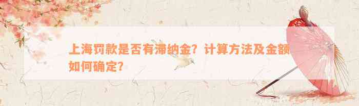 上海罚款是否有滞纳金？计算方法及金额如何确定？