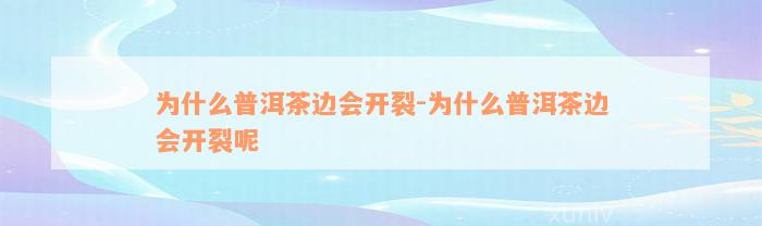 为什么普洱茶边会开裂-为什么普洱茶边会开裂呢