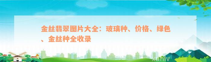 金丝翡翠图片大全：玻璃种、价格、绿色、金丝种全收录