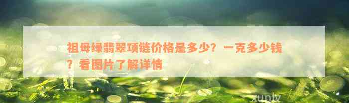 祖母绿翡翠项链价格是多少？一克多少钱？看图片了解详情