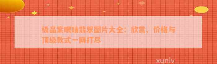 极品紫眼睛翡翠图片大全：欣赏、价格与顶级款式一网打尽