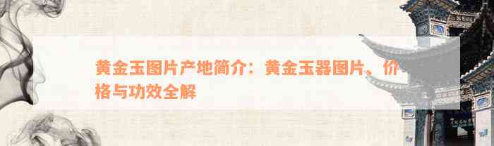 黄金玉图片产地简介：黄金玉器图片、价格与功效全解