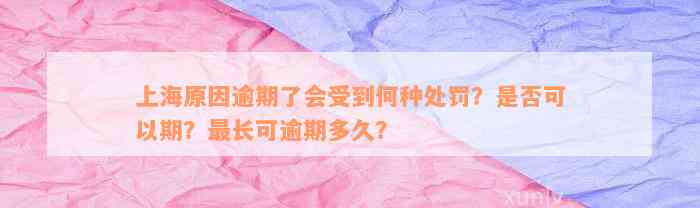 上海原因逾期了会受到何种处罚？是否可以期？最长可逾期多久？