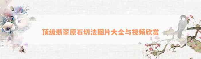 顶级翡翠原石切法图片大全与视频欣赏