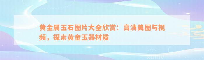 黄金属玉石图片大全欣赏：高清美图与视频，探索黄金玉器材质