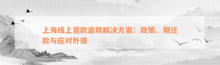 上海线上货款逾期解决方案：政策、期还款与应对外债