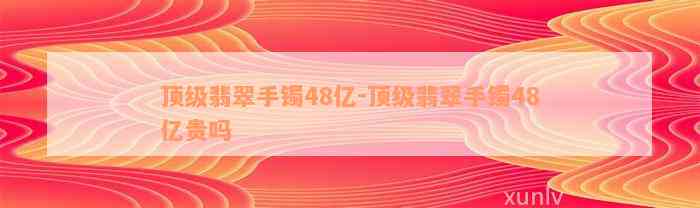 顶级翡翠手镯48亿-顶级翡翠手镯48亿贵吗