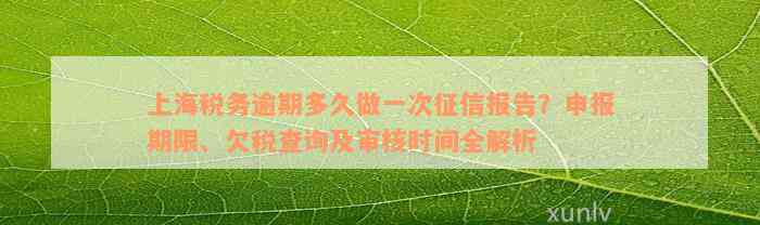 上海税务逾期多久做一次征信报告？申报期限、欠税查询及审核时间全解析